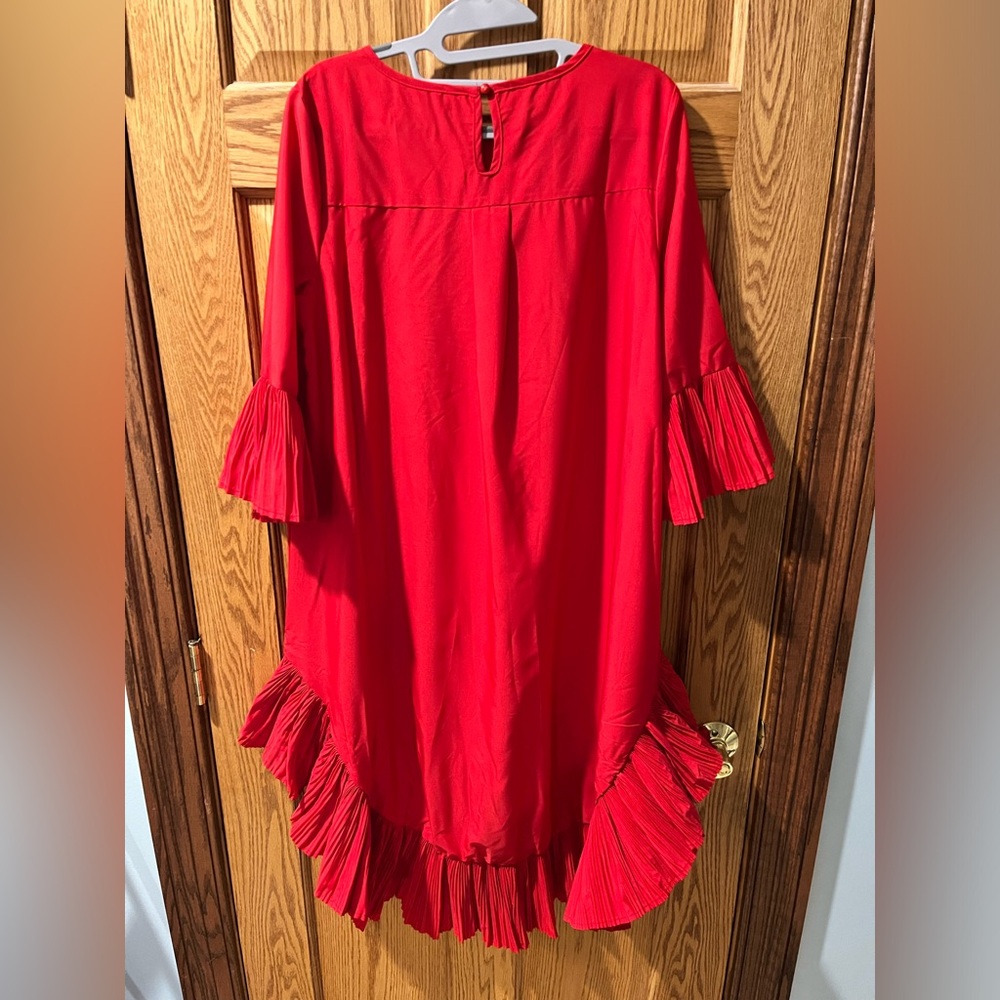 Red Ruffle high low - Picture 3 of 4